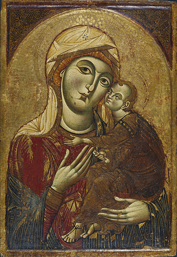 Madonna and Child ca. 1265-1285 by Master of the Saints Cosmos and Damian Madonna Tuscany Fogg Museum Harvard University  Cambridge MA 1926.41